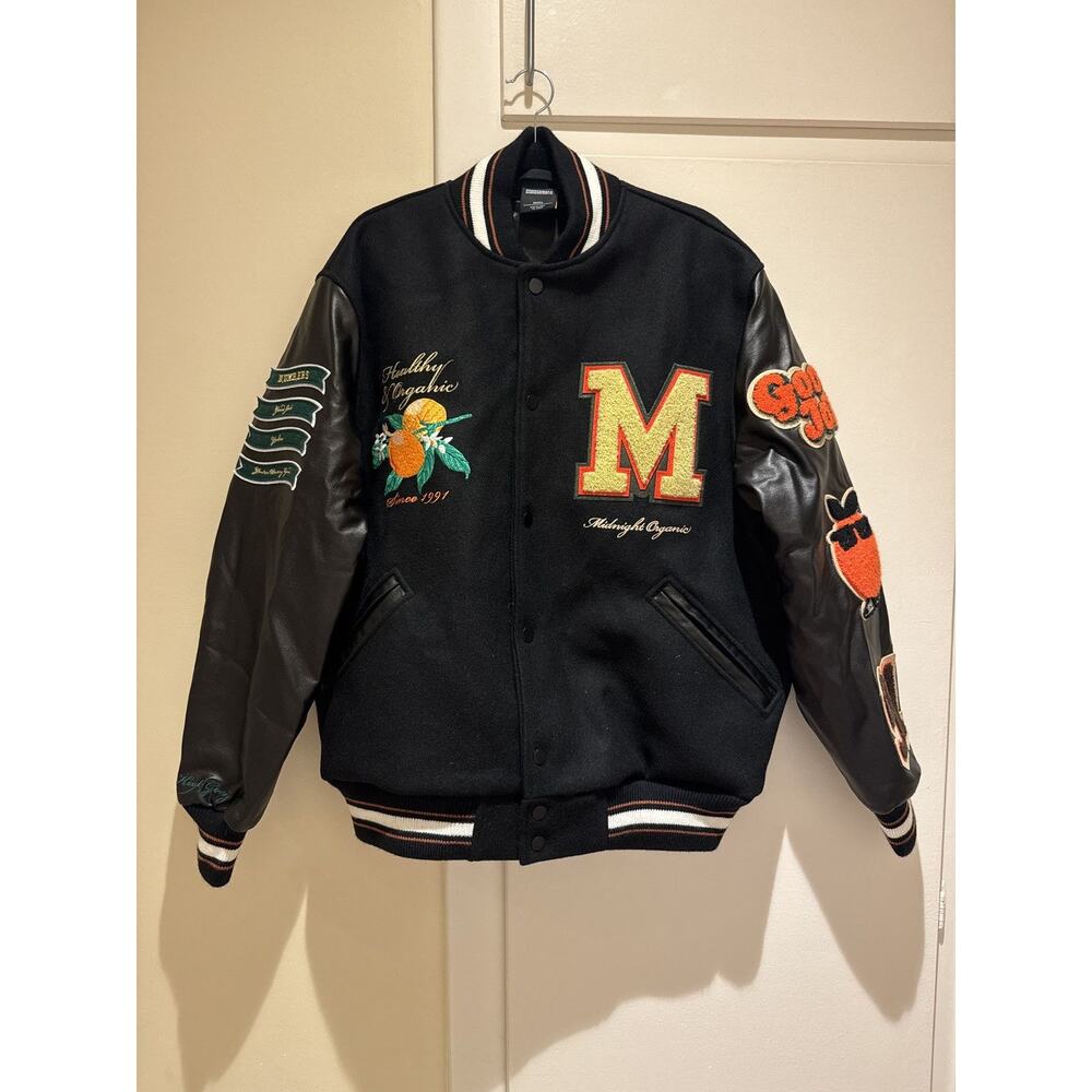 Midnight Organic Varsity Jacket